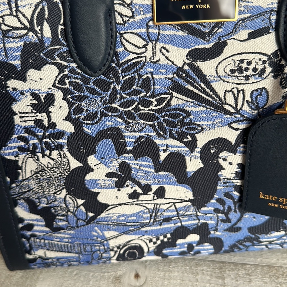 Nwt Kate spade walk in the park toile jacquard small tote bag - Picture 2 of 11